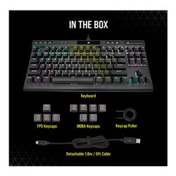 CORSAIR K70 RGB TKL Mechanical Gaming Keyboard, Backlit RGB LED, CHERRY MX Red Keyswitches, Black