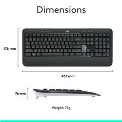 LOGITECH MK540 Advanced Wireless Keyboard/Mouse Combo (920-008671)