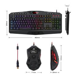 Redragon S101-BA-2 Gaming Combo (M601 Gaming Mouse + K503 Gaming Keyboard + H120 Gaming Headset + P015 Gaming Mouse Pad)(Ope...