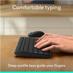 Ensemble clavier et souris Logitech MK250 Productivity (anglais) - Graphite