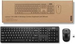 LENOVO 100 USB-A Wireless Combo Keyboard and Mouse(Open Box)