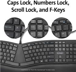 KENSINGTON Pro Fit Ergo Wired Keyboard (K75400US)