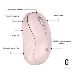 LOGITECH M240 SILENT BLUETOOTH MOUSE (ROSE)(Open Box)