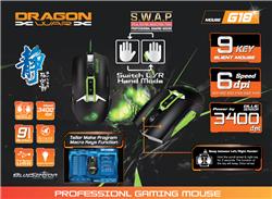 DRAGON WAR ELE-G18 Ambidextrous Gaming Mouse w/ Macro Function, Black