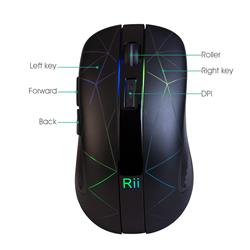 Rii RM200 Wireless Mouse, 2.4G Wireless Mouse 5 Buttons, Rechargeable(Open Box)