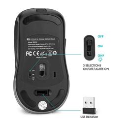 Rii RM200 Wireless Mouse, 2.4G Wireless Mouse 5 Buttons, Rechargeable(Open Box)