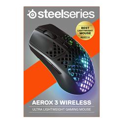 STEELSERIES Aerox 3 Onyx - Wireless - Super Light Gaming Mouse - 18,000 CPI TrueMove Air Optical Sensor - Ultra-lightweight 68g