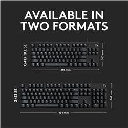 LOGITECH G413 SE Full-Size (100%) Gaming Keyboard, black