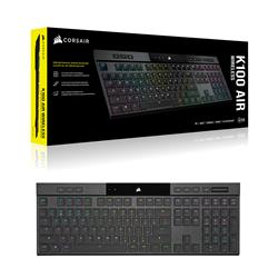 CORSAIR K100 AIR Mechanical Wireless CHERRY Ultra Low Profile Tactile Switch Keyboard with RGB Backlighting – Black