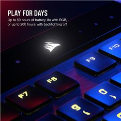 CORSAIR K100 AIR Mechanical Wireless CHERRY Ultra Low Profile Tactile Switch Keyboard with RGB Backlighting – Black