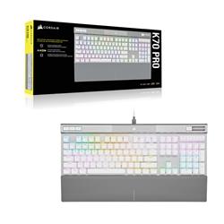 CORSAIR K70 PRO Optical-Mechanical Wired CORSAIR OPX Optical Switch Keyboard with RGB Backlighting – White(Open Box)