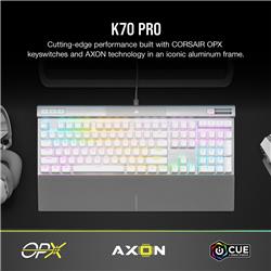 CORSAIR K70 PRO Optical-Mechanical Wired CORSAIR OPX Optical Switch Keyboard with RGB Backlighting – White(Open Box)