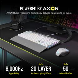 CORSAIR K70 PRO Optical-Mechanical Wired CORSAIR OPX Optical Switch Keyboard with RGB Backlighting – White(Open Box)