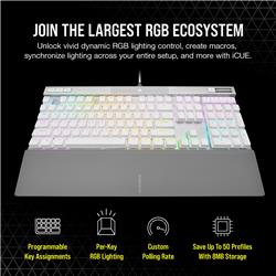 CORSAIR K70 PRO Optical-Mechanical Wired CORSAIR OPX Optical Switch Keyboard with RGB Backlighting – White(Open Box)