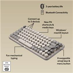 LOGITECH POP Keys Wireless Mechanical Keyboard - Mist