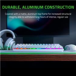 Clavier de jeu Razer Huntsman Mini 60 %, blanc (anglais), profil standard, commutateur optique analogique Razer™ de 2e génér...