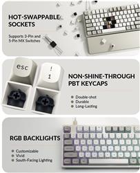 Keychron C2 Pro 8K Pleine grandeur Clavier de jeu, Blanc(Open Box)