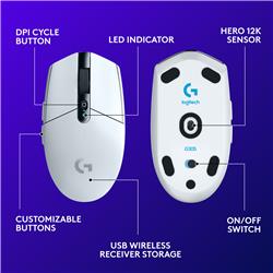 LOGITECH G305 Wireless Gaming Mouse White(Open Box)