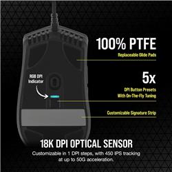 CORSAIR Droitier Gaming Mice - Noir ()(Open Box)