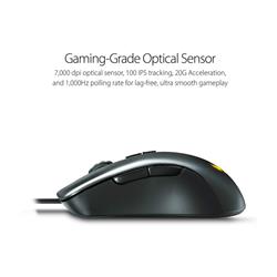 ASUS TUF Gaming M3 Gaming Mouse,Wired,Optical,Gray,200 dpi - 7000 dpi,1 Year Warranty (P305 TUF GAMING M3)