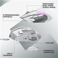 LOGITECH G502 X PLUS LIGHTSPEED Wireless RGB Gaming Mouse - Optical mouse with hybrid switches - White