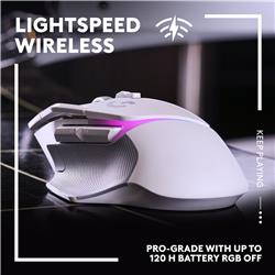 LOGITECH G502 X PLUS LIGHTSPEED Wireless RGB Gaming Mouse - Optical mouse with hybrid switches - White