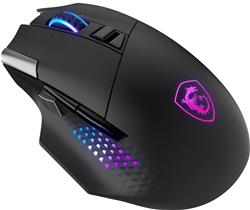 MSI VERSA PRO WIRELESS Gaming Mice - Black, 15 Buttons with 13 Programmable Buttons via MSI Center, 26000 DPI (VERSA PRO W)