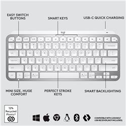 Introducing MX Keys Mini, a smaller, smarter, and mightier minimalist keyboard made for creators in Pale Grey