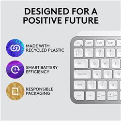 Introducing MX Keys Mini, a smaller, smarter, and mightier minimalist keyboard made for creators in Pale Grey