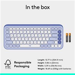 LOGITECH  POP ICON KEYS Wireless Keyboard (Lilac & Off-White)