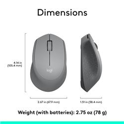 LOGITECH M330 Silent Wireless Mouse - Grey/Yellow