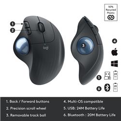 LOGITECH ERGO M575 Wireless Trackball - Black