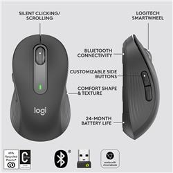 LOGITECH Signature M650 L Wireless Mouse - Graphite