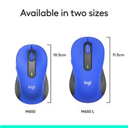 LOGITECH Signature M650 L  Wireless Mouse - Blue
