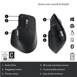 LOGITECH MX Master 3S Performance Wireless Mouse - Black