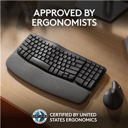 LOGITECH Wave Keys Wireless Ergonomic Keyboard - Graphite