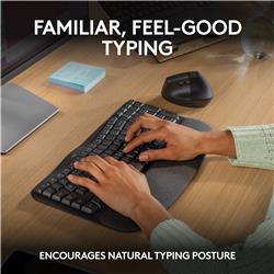 LOGITECH Wave Keys Wireless Ergonomic Keyboard - Graphite