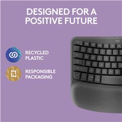 LOGITECH Wave Keys Wireless Ergonomic Keyboard - Graphite