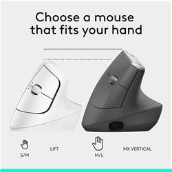 Souris sans fil ergonomique verticale LOGITECH Lift (blanc cassé)