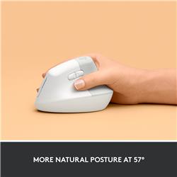 LOGITECH  Lift Vertical Ergonomic Wireless Mouse (Off-White)