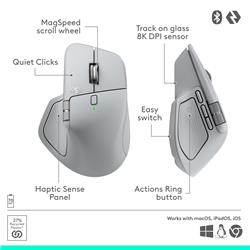 LOGITECH MX Master 4 Right-handed Ergonomic Mice - Pale Grey