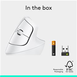 Souris sans fil ergonomique verticale LOGITECH Lift (blanc cassé)