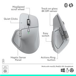 LOGITECH MX Master 4 Droitier Souris ergonomique - Pale Grey