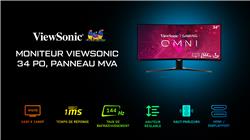 ViewSonic 34" UWQHD 3440x1440 VA 180Hz 1ms (MPRT) Moniteur de jeu