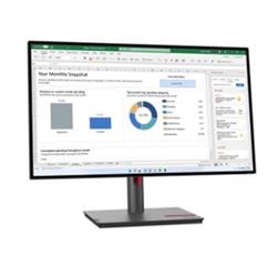 Lenovo ThinkVision P27q-30 27" Class Webcam WQHD LCD Monitor - 16:9 - Raven Black