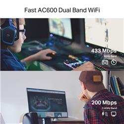 TP-LINK (Archer T2E) AC600 Wireless Dual Band PCI Express Adapter. 433 Mbps on the 5 GHz band and 200 Mbps on the 2.4 GHz band.