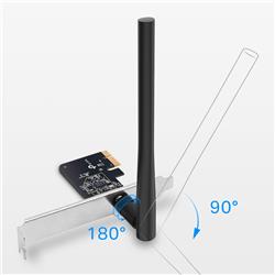 TP-LINK (Archer T2E) AC600 Wireless Dual Band PCI Express Adapter. 433 Mbps on the 5 GHz band and 200 Mbps on the 2.4 GHz band.