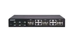 QNAP (QSW-1208-8C) 12-Port Unmanaged 10GbE Switch. Twelve 10GbE SFP+ Ports with Shared Eight 10GBASE-T Ports