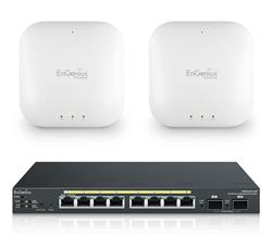 EnGenius EWS2910P-Kit-300 Affordably create or expand a Wi-Fi network with a WLAN Controller PoE Switch and two APs
