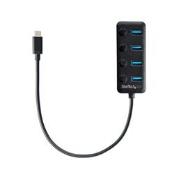 Startech 4-Port USB-C Hub - 4x USB-A with Individual On/Off Switches (HB30C4AIB)